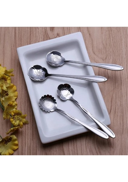 Siyah Stil Et Kiraz Çiçekleri Paslanmaz Çelik Çay Kahve Kaşığı Çay Kaşığı Dondurma Şeker Sofra Takımı Altın Mutfak Sofra Takımı (Yurt Dışından) modelleri