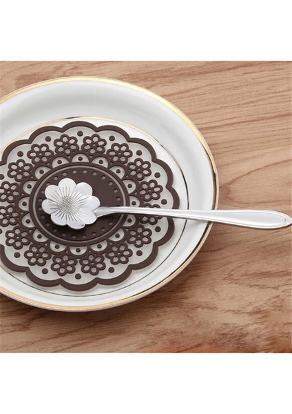 Siyah Stil Et Kiraz Çiçekleri Paslanmaz Çelik Çay Kahve Kaşığı Çay Kaşığı Dondurma Şeker Sofra Takımı Altın Mutfak Sofra Takımı (Yurt Dışından) indirimleri