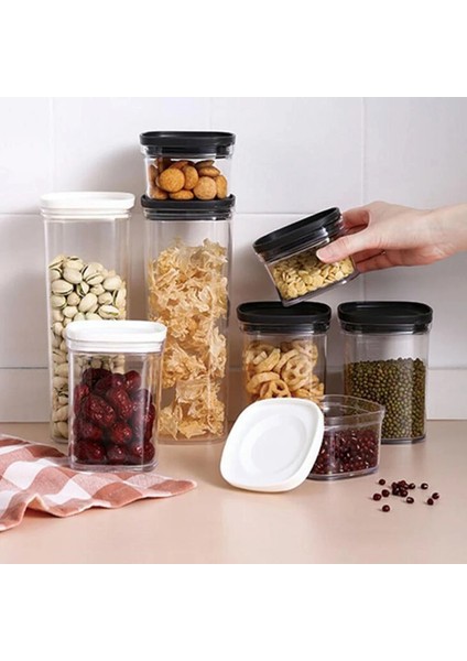 Siyah 520ML Tarzı Gıda Saklama Kabı Mutfak Depolama Tahıl Dağıtıcı Ransparent Hava Geçirmez Kiler Çeşitli Tahıl Organizatör (Yurt Dışından) fiyatları