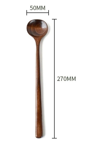 B Tarzı 1 Adet Uzun Kaşık Ahşap Japonkore Tarzı 27X5CM Doğal Ahşap Uzun Saplı Yuvarlak Kaşık Çorba Pişirme Için Karıştırma Karıştırma (Yurt Dışından)