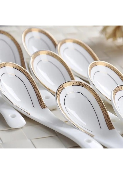 6'lı Set, Bone China, Yaratıcı Tasarım Pirinç Kepçe Kaşık Seti, Kore Dondurma Kepçesi, Japon Çorba Kaşığı, Sevimli Kaşıklar (Yurt Dışından) fırsatları