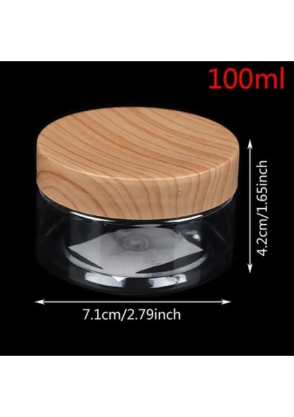 100ML Tarzı Yeni 80ML L Şeffaf Plastik Şişe Ahşap Kapaklı Mühürlü Kavanozlar Konteyner Mutfak Gıda Saklama Kavanozları Nem Geçirmez (Yurt Dışından)