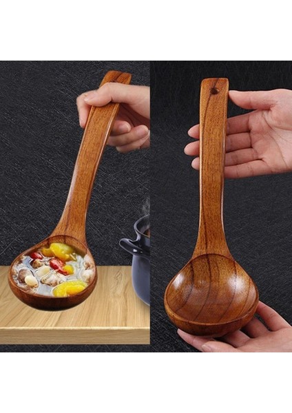 1 Adet Tarzı Mutfak Uzun Saplı Ahşap Tatlı Pirinç Çorba Kaşığı Çay Kaşığı Pişirme Gereçleri Yemek Kaşıkları Çorba Için Tahta Kaşık Karıştırma (Yurt Dışından)