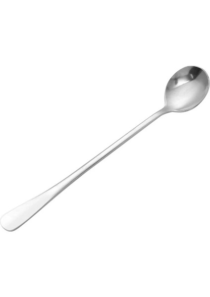 Yuvarlak Kafa Stili 1 Bilgisayar Sıcak Paslanmaz Çelik Uzun Saplı Kaşık Yaratıcı Kore Çay Kahve Dondurma Çay Kaşığı (Yurt Dışından)