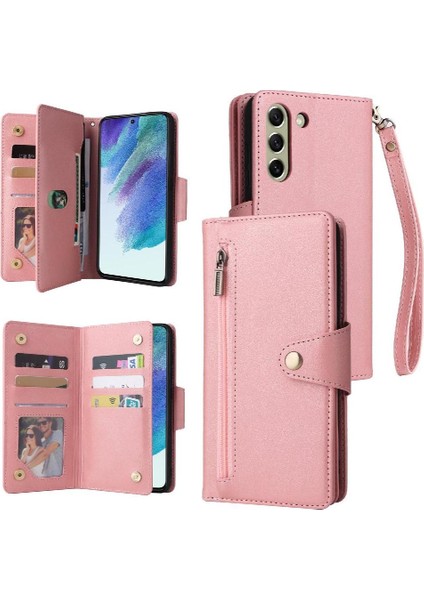 Samsung Galaxy S21 Artı Fermuar Cüzdan Kapak Için Kılıf ile El Kayışı Kartı (Yurt Dışından)