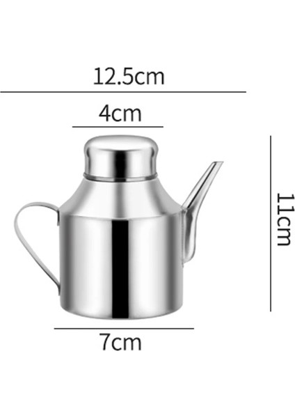 250ML Gümüş Sızdırmaz Mutfak Pişirme Paslanmaz Çelik Ev Cruet Büyük Kapasiteli Sirke Konteyner Yağ Dağıtıcı Baharat (Yurt Dışından)