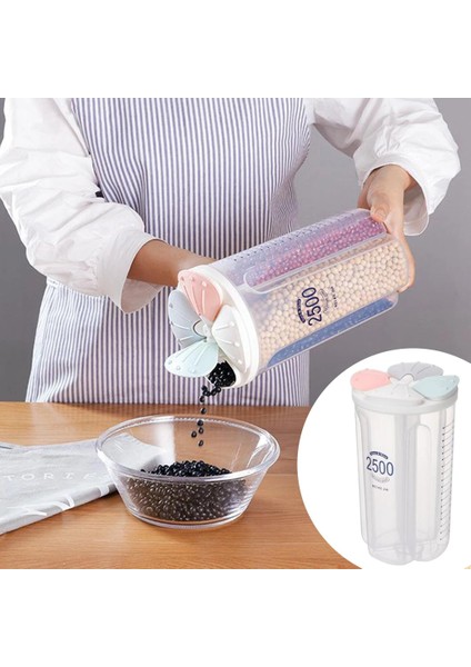 2500ML Tarzı Plastik Bölünmüş Kutu Organizatör Temizle Bpa Içermeyen Plastik Kasa Saklama Kabı Şeker Pamuk Şeker Mutfak Tahıl Kapları (Yurt Dışından) modelleri