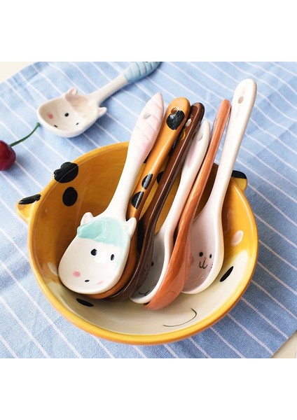 No.11 Stili 1 Adet Sevimli Hayvanlar Kedi Karikatür Kedi Uçak Seramik Kaşık Kız Erkek Lapa Çorba Kaşığı Ev Restoran Mutfak Için Sofra (Yurt Dışından) indirimleri