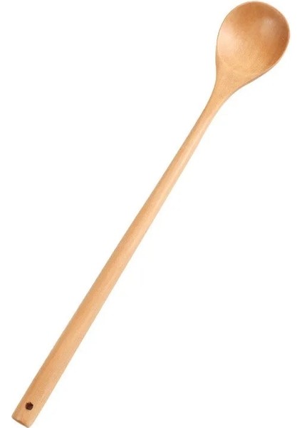 D Tipi Stili 1 Adet Tahta Kaşık Ahşap Çorba Kaşıkları Yemek Karıştırma Karıştırma Pişirme, Uzun Saplı Kaşık ile Japon Tarzı Mutfak Aletleri (Yurt Dışından)