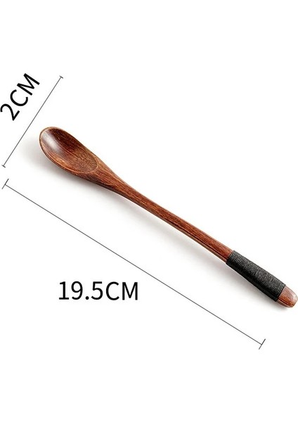 Stil C Stili Ahşap Uzun Saplı Kaşık Kahve Çay Karıştırma Kaşık Tatlı Bal Çorbası Çatal Bıçak Takımı Japon Tarzı Mutfak Gereçleri Sofra Takımı Yemek Takımı (Yurt Dışından)