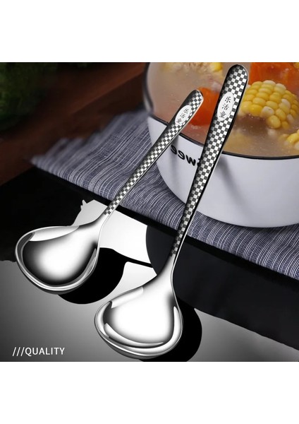 Sb2 Stili Paslanmaz Çelik Çorba Kaşığı Uzun Saplı Ev Içecek Yuvarlak Çorba Kaşığı Işık Lüks Otel Restoran Halka Açık Kaşık Sıcak Satış (Yurt Dışından) modelleri