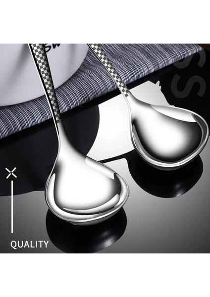 Sb2 Stili Paslanmaz Çelik Çorba Kaşığı Uzun Saplı Ev Içecek Yuvarlak Çorba Kaşığı Işık Lüks Otel Restoran Halka Açık Kaşık Sıcak Satış (Yurt Dışından) fırsatları