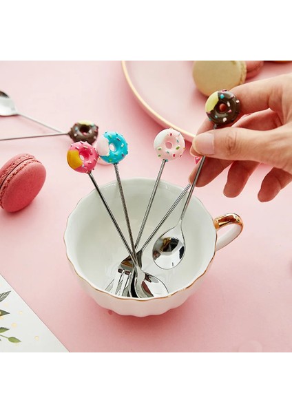 Pembe Kaşık Stili 1 Adet Çörek Sevimli Paslanmaz Çelik Çörek Tatlı Kaşığı Çatal Kahve Dondurma Şeker Mutfak Sofra Takımı Bebek Çocuk Yemek Takımı (Yurt Dışından) modelleri