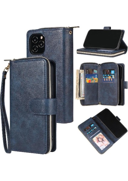 Iphone 12 Için Kılıf Pro Max Kart Tutucu Fermuar Cep Flip Kapak ile El (Yurt Dışından)