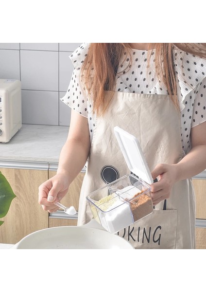 Çoklu Kafes-Gri Tarzı Ev Baharat Kavanoz Saklama Kutusu Mutfak Organizasyonu Plastik Konteyner Tuzluk Depolama Organizatör Mutfak Aksesuarları (Yurt Dışından) modelleri