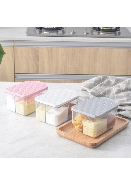 Çoklu Kafes-Gri Tarzı Ev Baharat Kavanoz Saklama Kutusu Mutfak Organizasyonu Plastik Konteyner Tuzluk Depolama Organizatör Mutfak Aksesuarları (Yurt Dışından) indirimleri