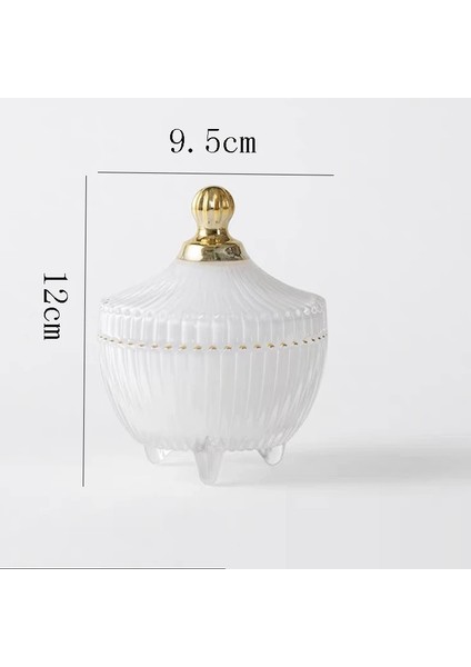 B Tarzı Fransız Vitray Saklama Kavanozu Uzun Boylu Mum Pamuklu Çubukla Kapaklı Kutu Tezgah Şeker Gıda Takı Saklama Kavanozu Ev Dekorasyon (Yurt Dışından)