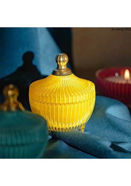 B Tarzı Fransız Vitray Saklama Kavanozu Uzun Boylu Mum Pamuklu Çubukla Kapaklı Kutu Tezgah Şeker Gıda Takı Saklama Kavanozu Ev Dekorasyon (Yurt Dışından) indirimleri