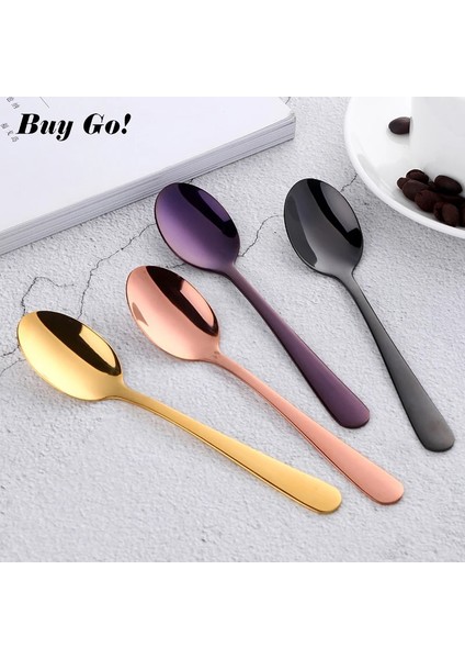 Mavi-1 Adet Tarzı 1 Adet Mini Çay Kaşığı Paslanmaz Çelik Çatal Seti Benzersiz Gökkuşağı Tatlı Kaşığı Altın Çay Kaşığı Küçük Kahve Kaşığı Kaşık (Yurt Dışından) indirimleri