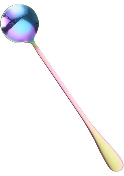 STIL12 Stil Renkli Paslanmaz Çelik Buz Kaşığı Kek Kahve Kaşığı Kupa Kaşığı Kore Sevimli Yaratıcı Çorba Kaşığı Ev Batı Restoran Gereçleri (Yurt Dışından)