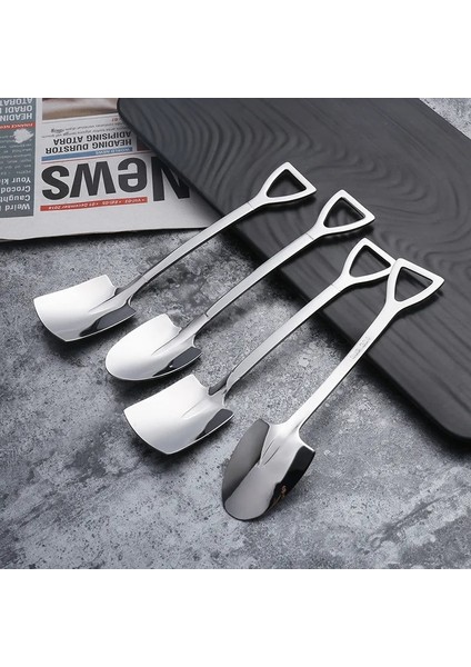4pcs-D Tarzı Kahve Kaşığı Çatal Seti Paslanmaz Çelik Retro Demir Kürek Dondurma Kaşığı Yaratıcı Kaşık Tatlı Çay Kaşığı Moda Sofra (Yurt Dışından) fiyatları