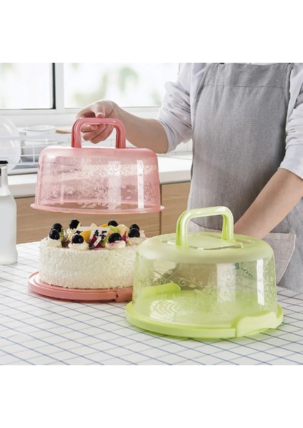 Pembe Tarzı Taşınabilir Kek Saklama Kutusu Yuvarlak Doğum Günü Düğün Mutfak Pişirme Konteyner Tutucu Kek Kutusu Cupcake Tatlı Meyve Depolama Taşıyıcı (Yurt Dışından) modelleri