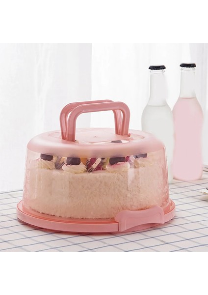 Pembe Tarzı Taşınabilir Kek Saklama Kutusu Yuvarlak Doğum Günü Düğün Mutfak Pişirme Konteyner Tutucu Kek Kutusu Cupcake Tatlı Meyve Depolama Taşıyıcı (Yurt Dışından) indirimleri