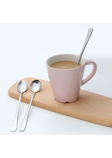 Yuvarlak Kafa Stili Sıcak Paslanmaz Çelik Uzun Saplı Kaşık Yaratıcı Kore Çay Kahve Dondurma Çay Kaşığı Sofra Takımı Mutfak, Yemek ve Bar Ev Bahçe (Yurt Dışından) indirimleri