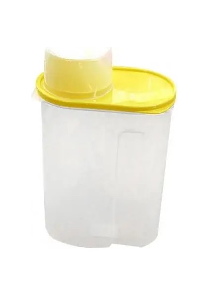 Sarı L Tarzı Gıda Depolama Tankı Kapaklı Tahıl Saklama Kutusu Ölçme Fincan Plastik L Gıda Saklama Dispenseri Hububat Saklama Kutusu Mutfak (Yurt Dışından)