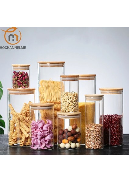 T1 10X10CM Stili Bambu Örtü Kapaklı Cam Kavanoz Kurabiye Mutfak Saklama Kavanozları ve Kapaklı Mason Şeker Baharatlar Cam Konteyner Çeşniler Organizatör (Yurt Dışından) modelleri