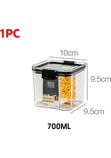 700ML Tarzı Mutfak Saklama Kutusu Hava Geçirmez Gıda Saklama Kabı Dolabı Buzdolabı Plastik Kare Gıda Aperatif Kuruyemiş Tahıl Için Mühürlü Can (Yurt Dışından)