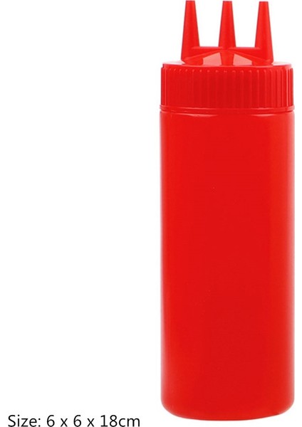 12OZ-KIRMIZI Tarzı 6X18CM 16OZ Sıkma Şişesi 3 Nozul Reçel Boyama Sıkma Şişeleri Salata Sosu Baharat Çeşni Şişeleri Mutfak Aksesuarları (Yurt Dışından)