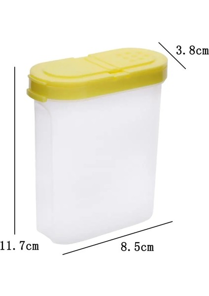 B Tarzı 250ML Mutfak Kutusu Yaratıcı Şeffaf Baharat Mutfak Kapları Öğe Pişirme Baharat Kutusu 2 Kapaklı Çeşni Şişesi Biberlik (Yurt Dışından)