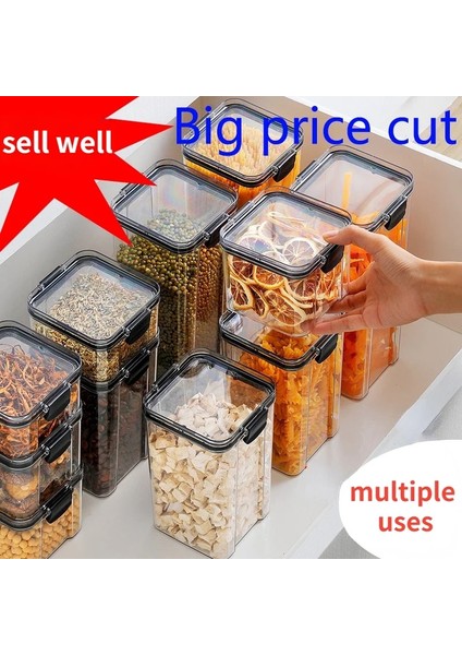 1800ML Tarzı L Set Istiflenebilir Mutfak Mühürlü Kavanoz Plastik Gıda Saklama Kutusu Tahıllı Depolama Tankı Kurutulmuş Meyve Çay Kavanoz Saklama Kapları (Yurt Dışından) fiyatları