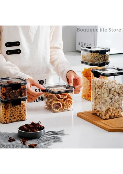 1800ML Tarzı L Set Istiflenebilir Mutfak Mühürlü Kavanoz Plastik Gıda Saklama Kutusu Tahıllı Depolama Tankı Kurutulmuş Meyve Çay Kavanoz Saklama Kapları (Yurt Dışından) modelleri