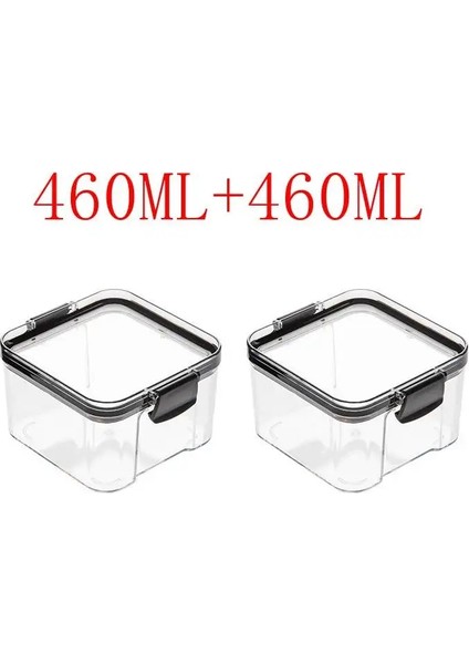 2 Adet 460ML Tarzı Mutfak Saklama Kutusu Hava Geçirmez Gıda Saklama Kabı Dolabı Buzdolabı Plastik Kare Gıda Aperatif Kuruyemiş Tahıl Için Mühürlü Can (Yurt Dışından)