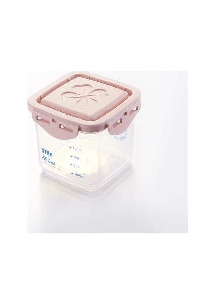 Pembe 650ML Stili Istiflenebilir Sızdırmaz Kap, Mutfak Gıda, Erişte Saklama Kutusu, Plastik Tahıl Tankı (Yurt Dışından)