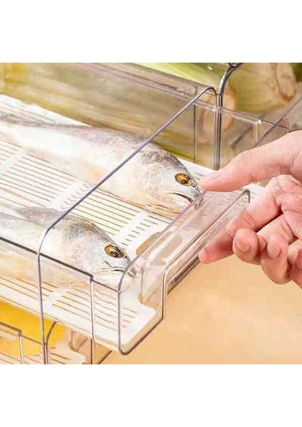 Şeffaf-S Tarzı Buzdolabı Saklama Kutusu Temizle Gıda Saklama Kovaları Meyve Sebze Et Dondurucu Buzdolabı Istiflenebilir Dolap Mutfak Çekmecesi Organizatör (Yurt Dışından) fırsatları