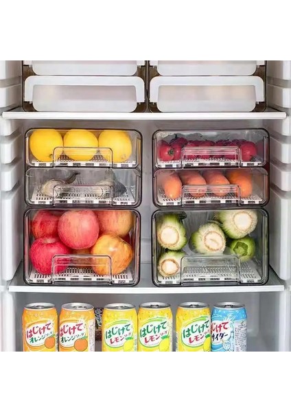 Şeffaf-S Tarzı Buzdolabı Saklama Kutusu Temizle Gıda Saklama Kovaları Meyve Sebze Et Dondurucu Buzdolabı Istiflenebilir Dolap Mutfak Çekmecesi Organizatör (Yurt Dışından) indirimleri