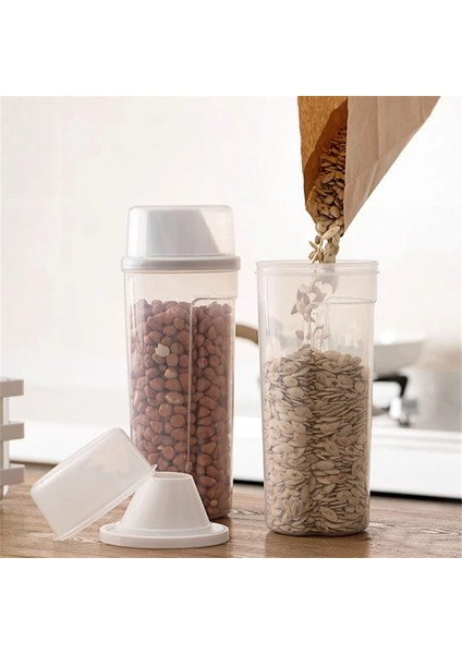 Gri 2100ML Stili Tahıl Saklama Kutusu Mühürlü Kutular Ev Mutfak Plastik Şeffaf Kavanoz Erişte ile Kaplı Çeşitli Tahıl Saklama Kutuları (Yurt Dışından) fırsatları