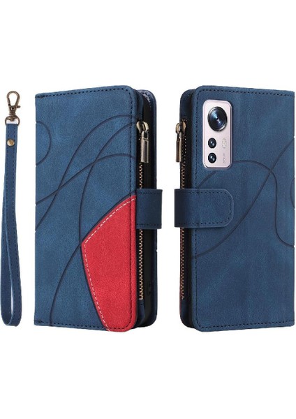 Xiaomi 12 5g Iki Renkli Dikiş Kickstand Koruyucu Fermuar (Yurt Dışından)