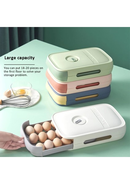 Derin Mavi Tarzı 21X20X7 Yumurta Saklama Kutusu Çekmece Konteyner Tutucu Raf Buzdolabı Organizatör Tepsi Soğutucu Buzdolabı Mutfak Gıda Plastik Kapak Ev Aksesuarları (Yurt Dışından) fiyatları