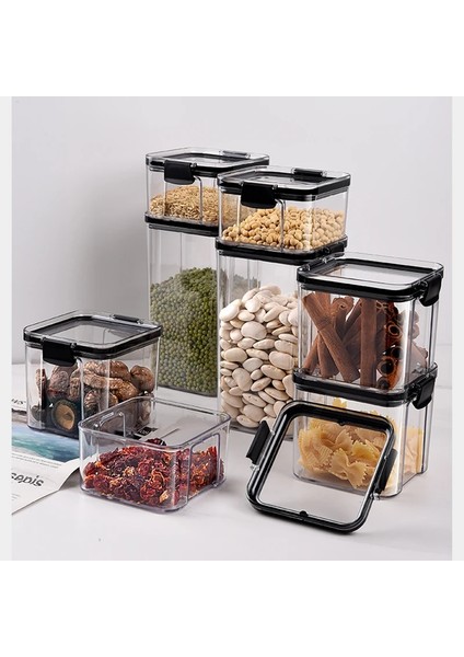 1300ML Tarzı L Pet Plastik Gıda Kapları Istiflenebilir Şeffaf Tahıl Gıda Saklama Kutusu Mutfak Saklama Kavanozu Erişte Mühürlü Konteynerler (Yurt Dışından) fiyatları