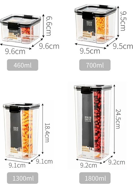 1300ML Tarzı L Pet Plastik Gıda Kapları Istiflenebilir Şeffaf Tahıl Gıda Saklama Kutusu Mutfak Saklama Kavanozu Erişte Mühürlü Konteynerler (Yurt Dışından) modelleri