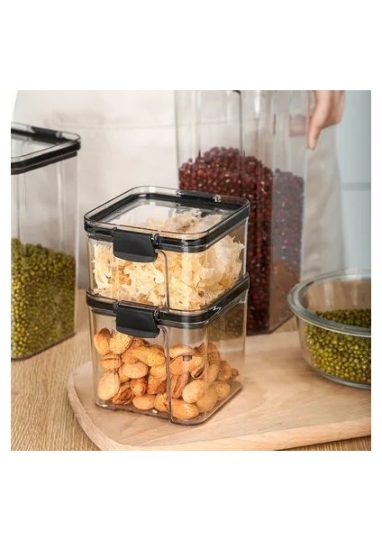 1300ML Tarzı L Pet Plastik Gıda Kapları Istiflenebilir Şeffaf Tahıl Gıda Saklama Kutusu Mutfak Saklama Kavanozu Erişte Mühürlü Konteynerler (Yurt Dışından) indirimleri