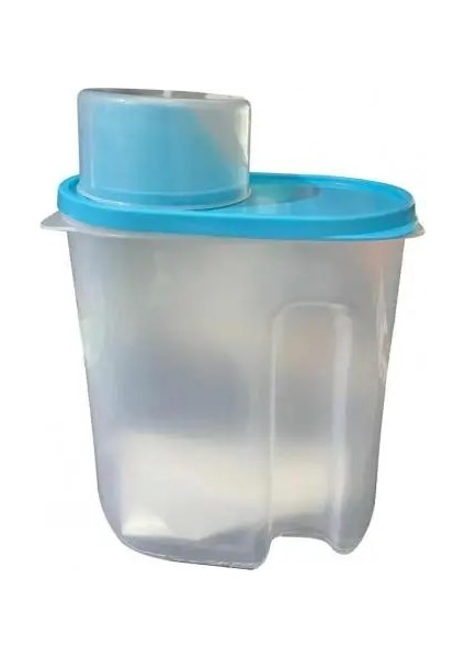 Mavi S Tarzı Gıda Depolama Tankı Kapaklı Tahıl Saklama Kutusu Ölçme Fincan Plastik L Gıda Saklama Dispenseri Hububat Saklama Kutusu Mutfak (Yurt Dışından)