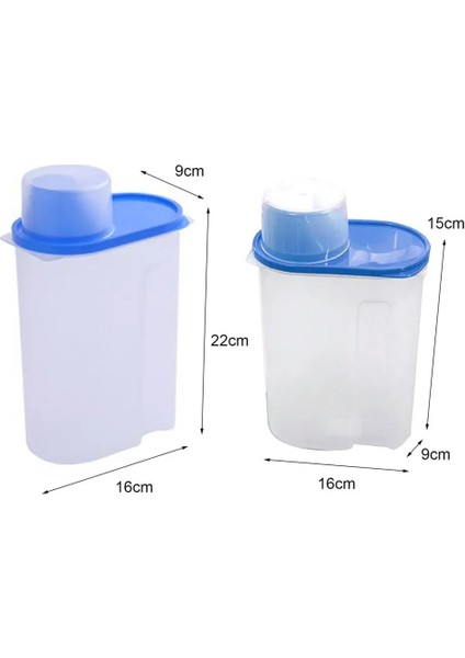 Mavi S Tarzı Gıda Depolama Tankı Kapaklı Tahıl Saklama Kutusu Ölçme Fincan Plastik L Gıda Saklama Dispenseri Hububat Saklama Kutusu Mutfak (Yurt Dışından) indirimleri
