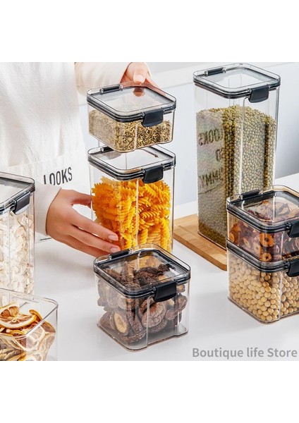 460ML Tarzı L Set Istiflenebilir Mutfak Mühürlü Kavanoz Plastik Gıda Saklama Kutusu Tahıllı Depolama Tankı Kurutulmuş Meyve Çay Kavanoz Saklama Kapları (Yurt Dışından) fırsatları