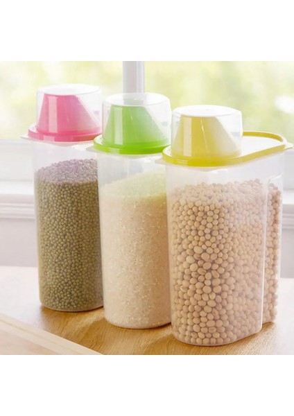 C2 Stili S Beden Tahıl Saklama Kutusu Plastik Fasulye Dağıtıcı Konteyner Şeker Kavun Tohumları Mühürlü Kutu Tahıl Pirinç Unu Saklama Şişeleri Kapaklı Kavanoz (Yurt Dışından)