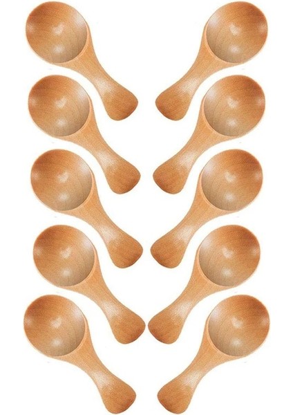 Kısa Sap 10 Paket Küçük Tahta Kaşık, Küçük Reçel, Baharat, Çeşniler, Çeşniler, Şeker, Bal, Kahve Kavanozları Için Mükemmel (Yurt Dışından)